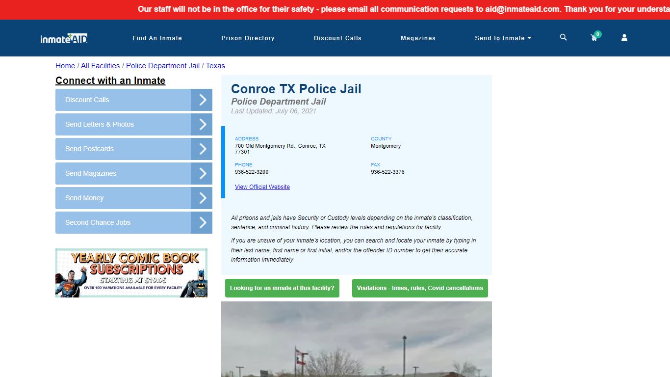 Conroe TX Police Jail & Inmate Search - Conroe, TX